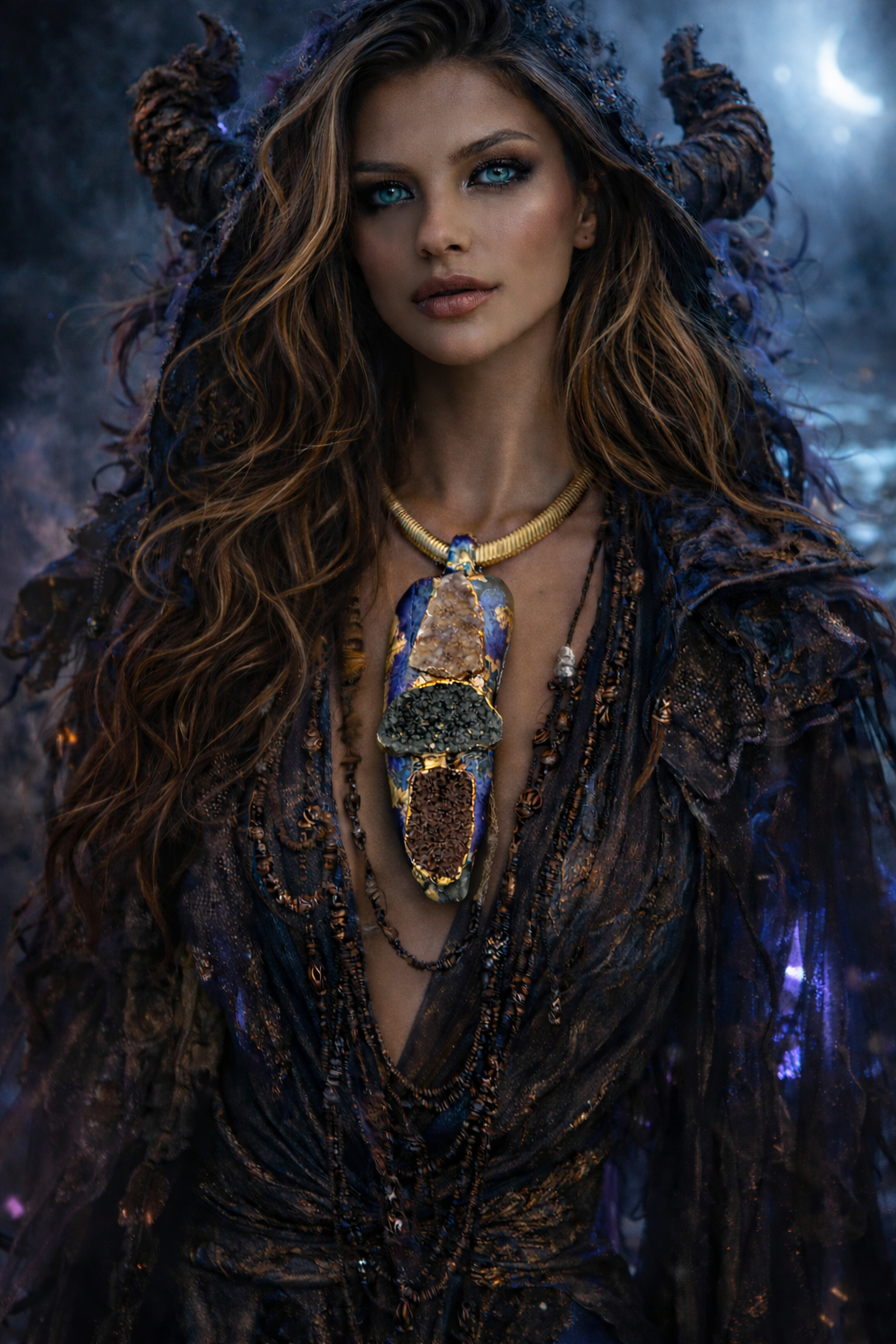 Driftwood Druzy Totem Pendant - Bold OOAK Androgynous Art