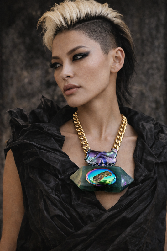 Double Terminated Green Fluorite & Titanium Talisman - Showstopper