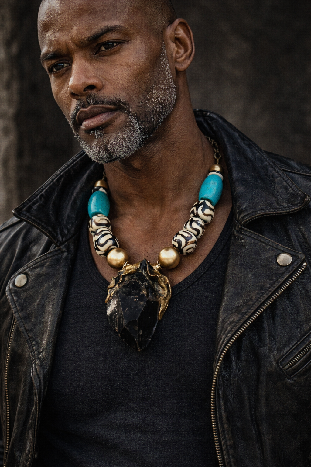 Smoky Quartz Pendant Necklace - Sculptural Statement Choker