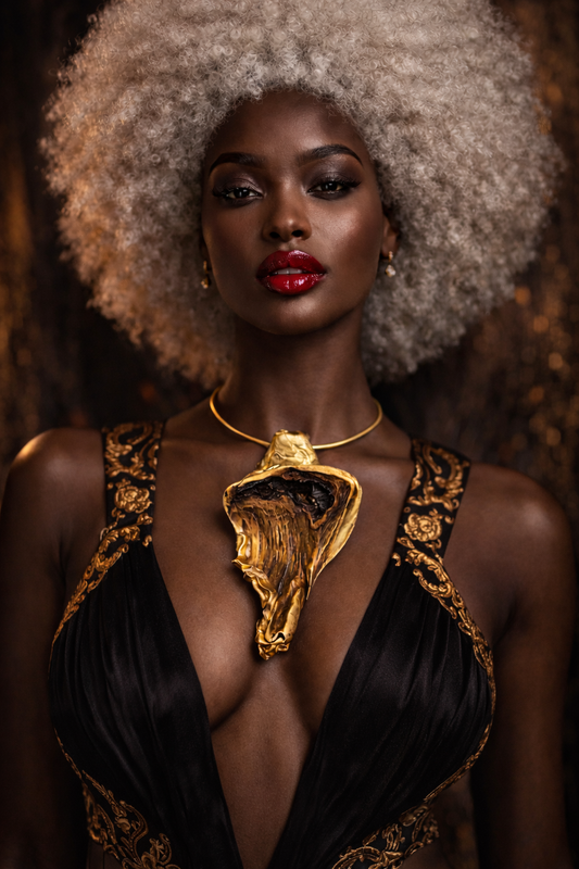 Hand Sculpted Variegated Driftwood Pendant - Unisex Torc