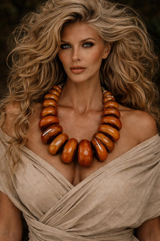 Moroccan Resin Tribal Statement Necklace - Unisex Luxury