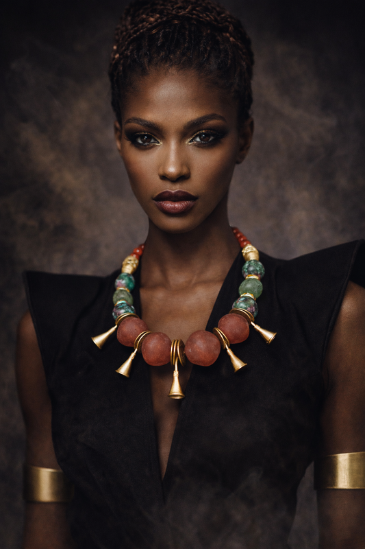 Artisan Tribal Necklace With African Recycled Glass Beads - Petite Women