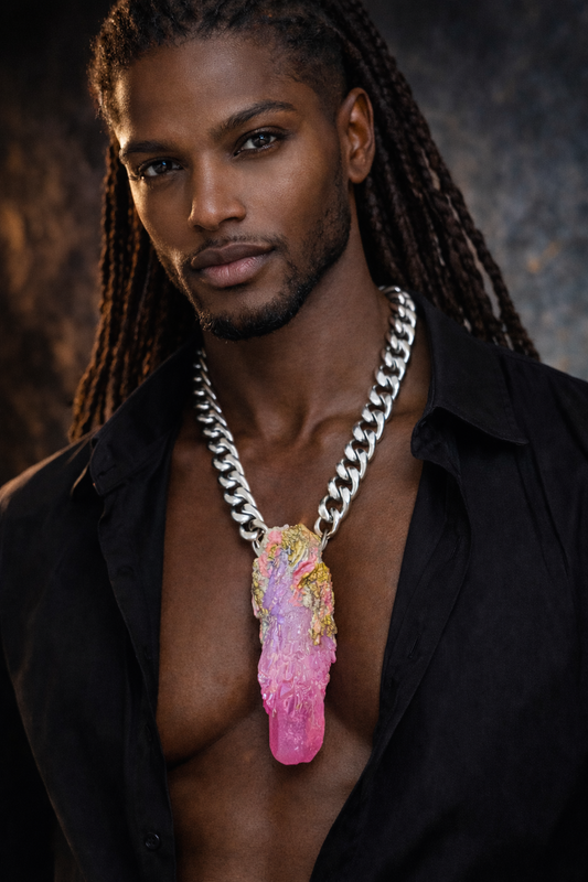 Aura Quartz Pendant - Record Keeper Crystal Talisman