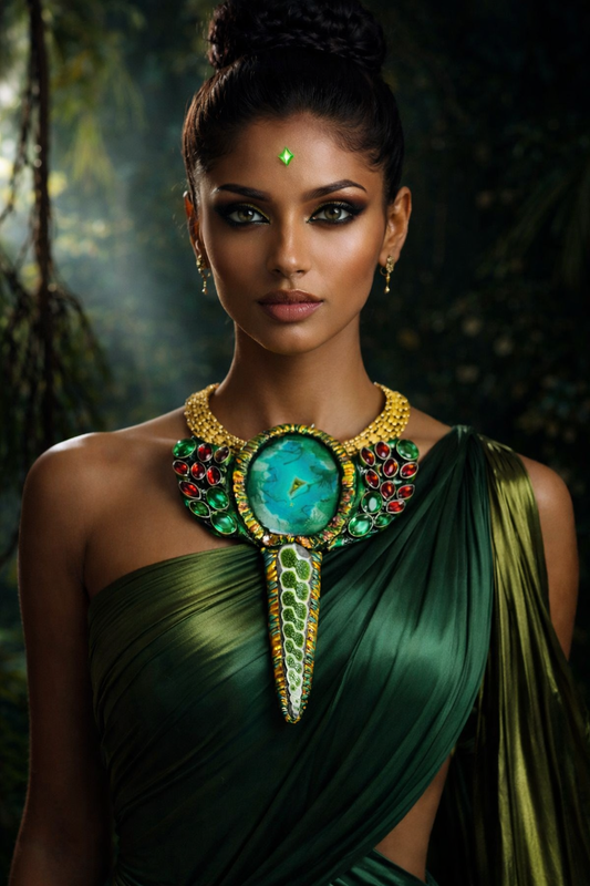 Green Agate & Druzy Shell Statement Necklace - Luxe Artisan