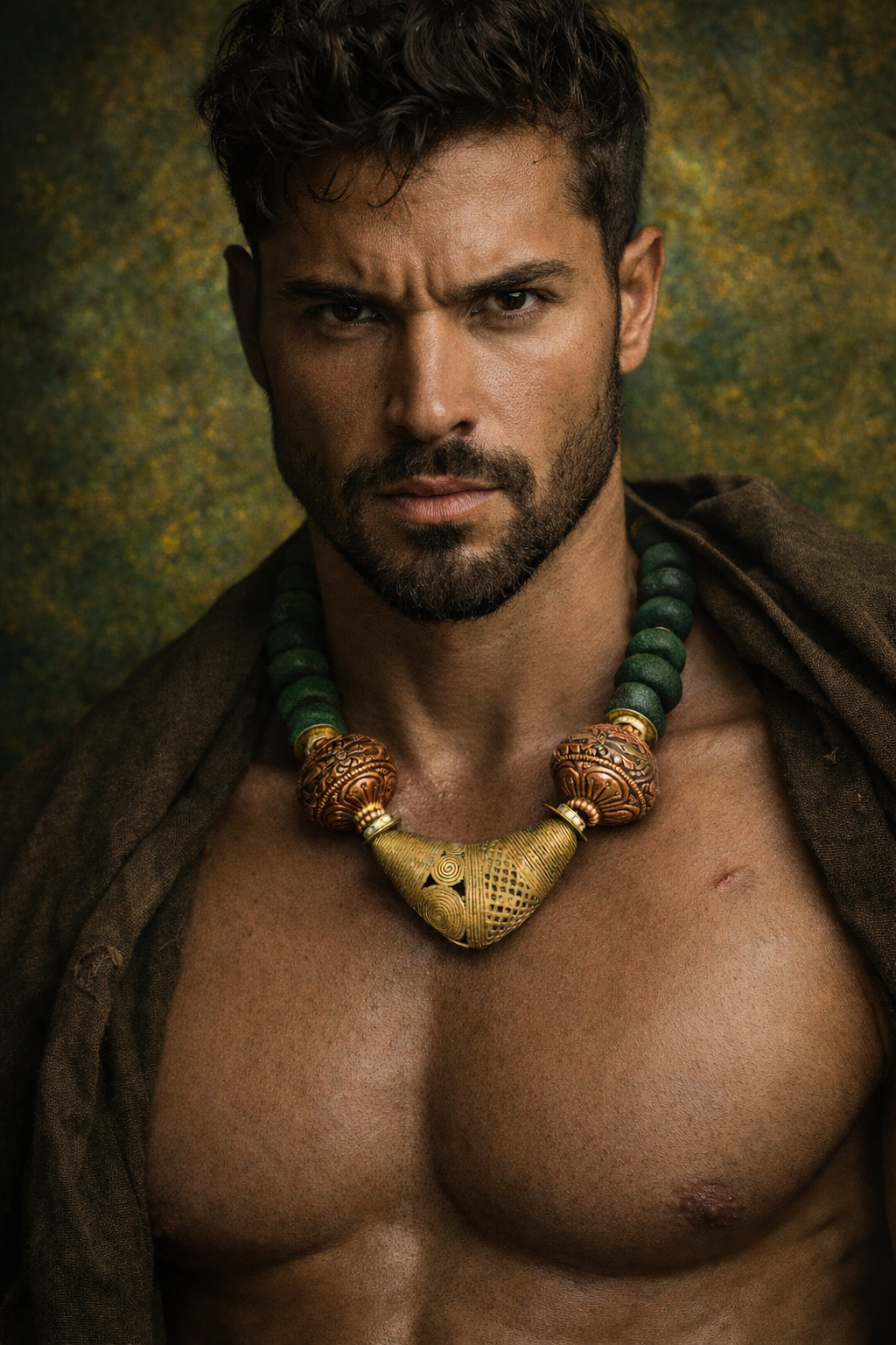 Unisex Style African & Tibetan Beaded Statement Necklace - Bold Chunky