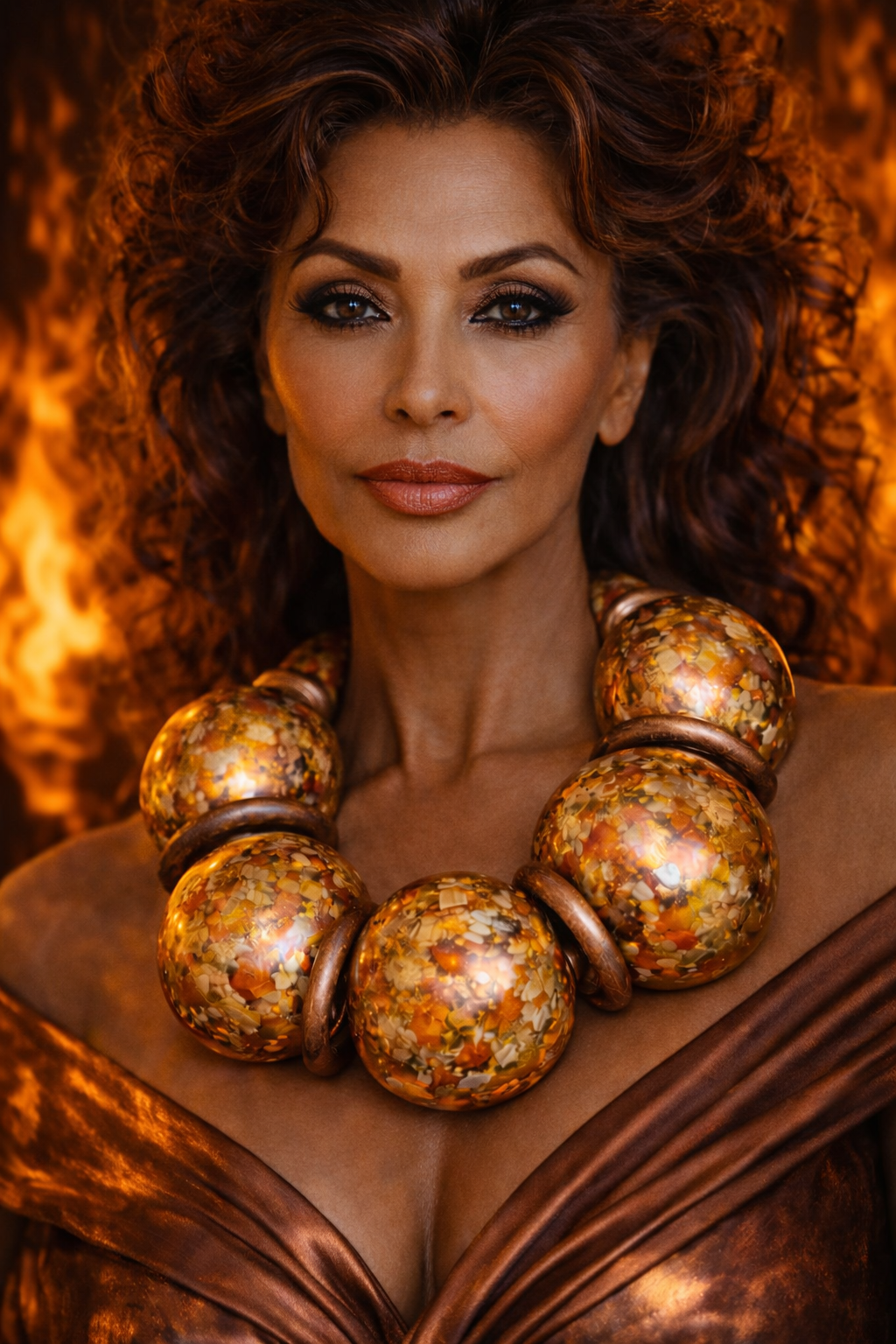 Jumbo Hand Sculpted Beaded Statement Necklace for Autumn - OOAK Luxury