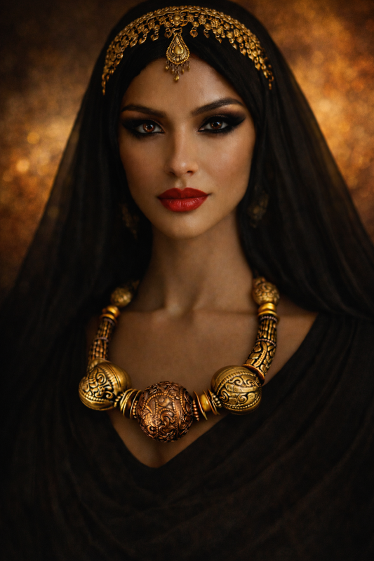 Tibetan Brass & Copper Repousse Exclusive Beaded Choker - Iris Apfel