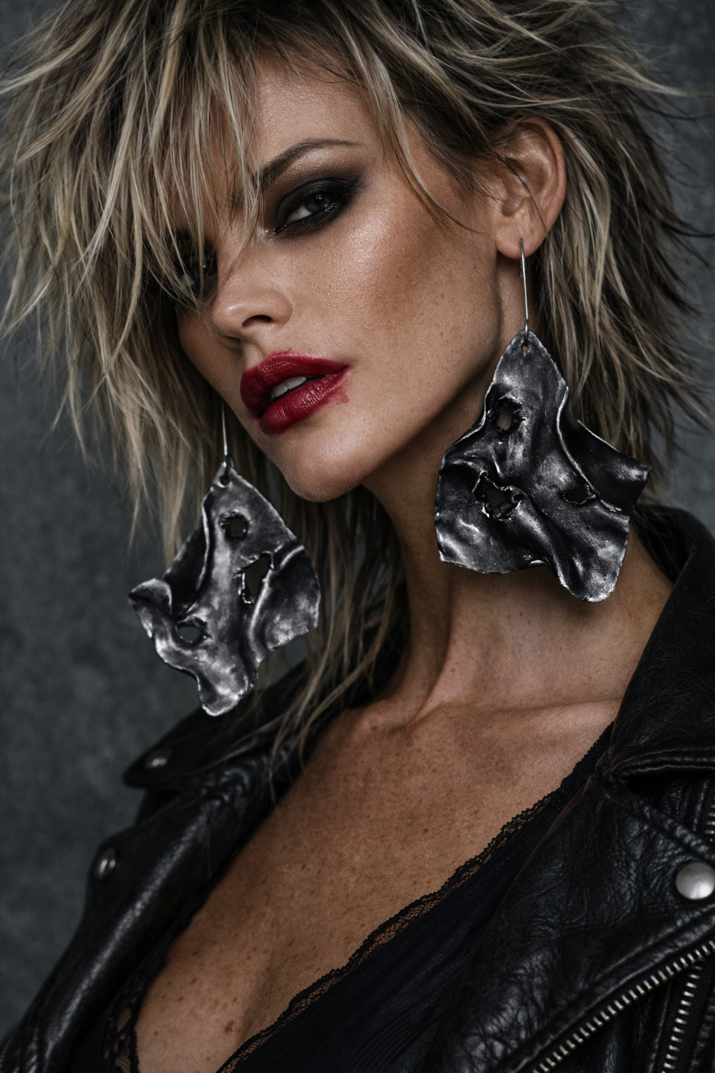 Edgy and Defiant Ripped Street Style Sculpted Pierced Earrings - Fierce