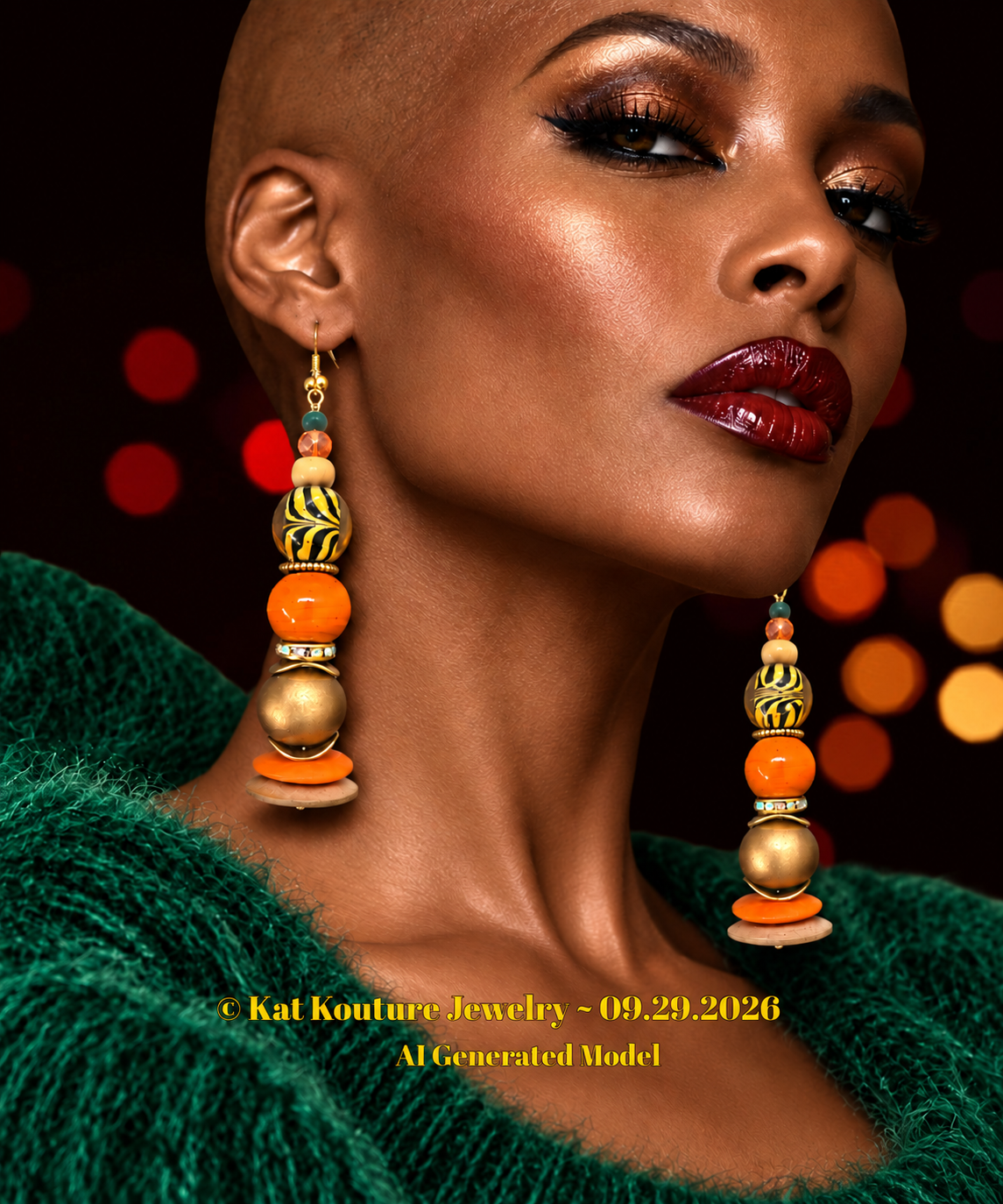Bold Chunky Beaded Dangle Pierced Earrings for Fall - Women of Color