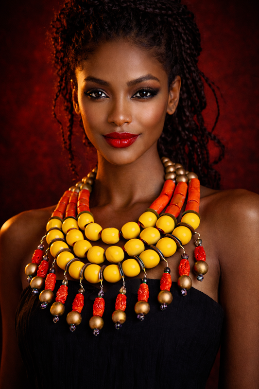 Exotic Beaded Chest Piece - Haute Couture Statement OOAK