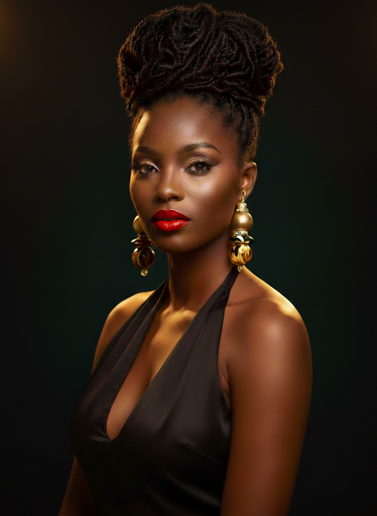 Gold Metallic & Animal Print Beaded Pierced Earrings - Cougar