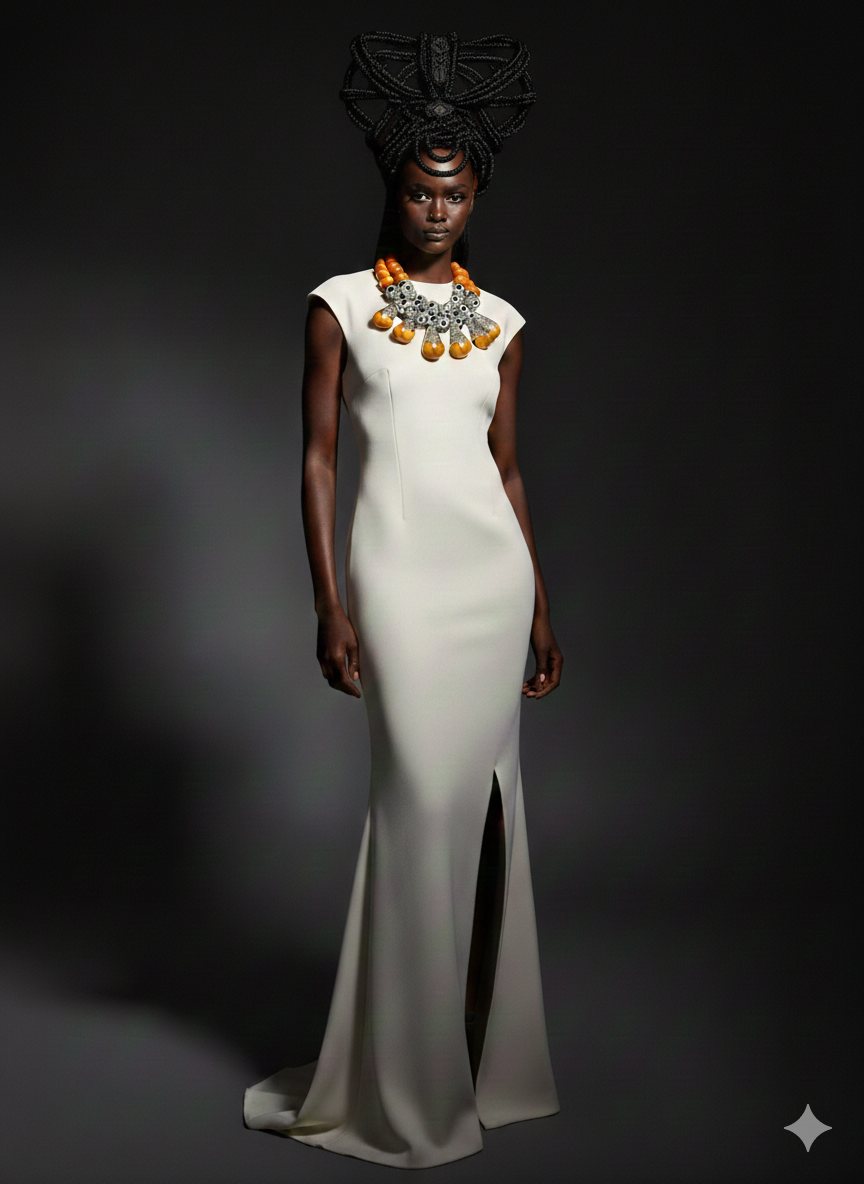 African & Tibetan Oversized BeadedTribal Statement Necklace - Couture