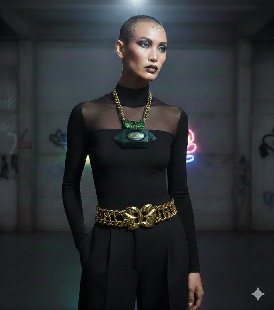 Double Terminated Green Fluorite & Titanium Talisman - Showstopper