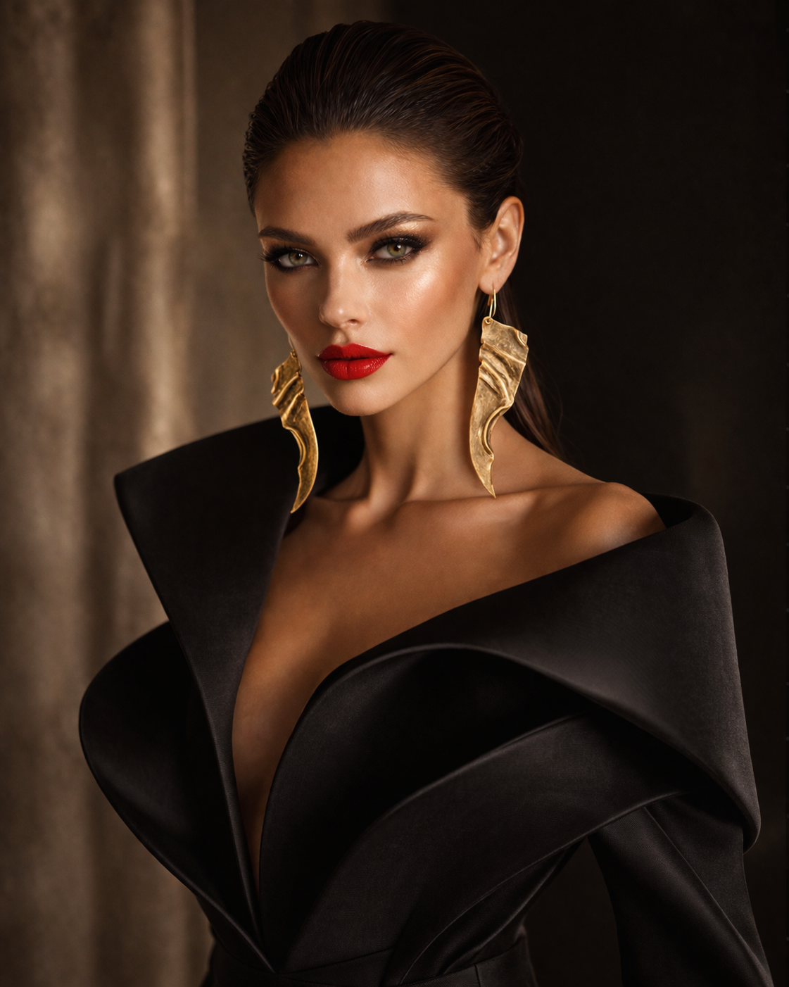 Brilliant Metallic Gold Hand Sculpted Faux Metal Wing Shoulder Dusters