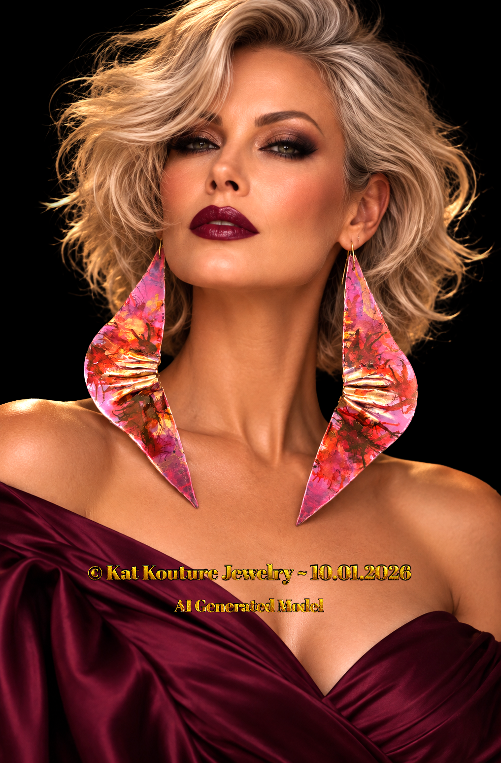 Abstract Feminine Fuchsia Wing-Like Shoulder Duster Earrings - Sexy