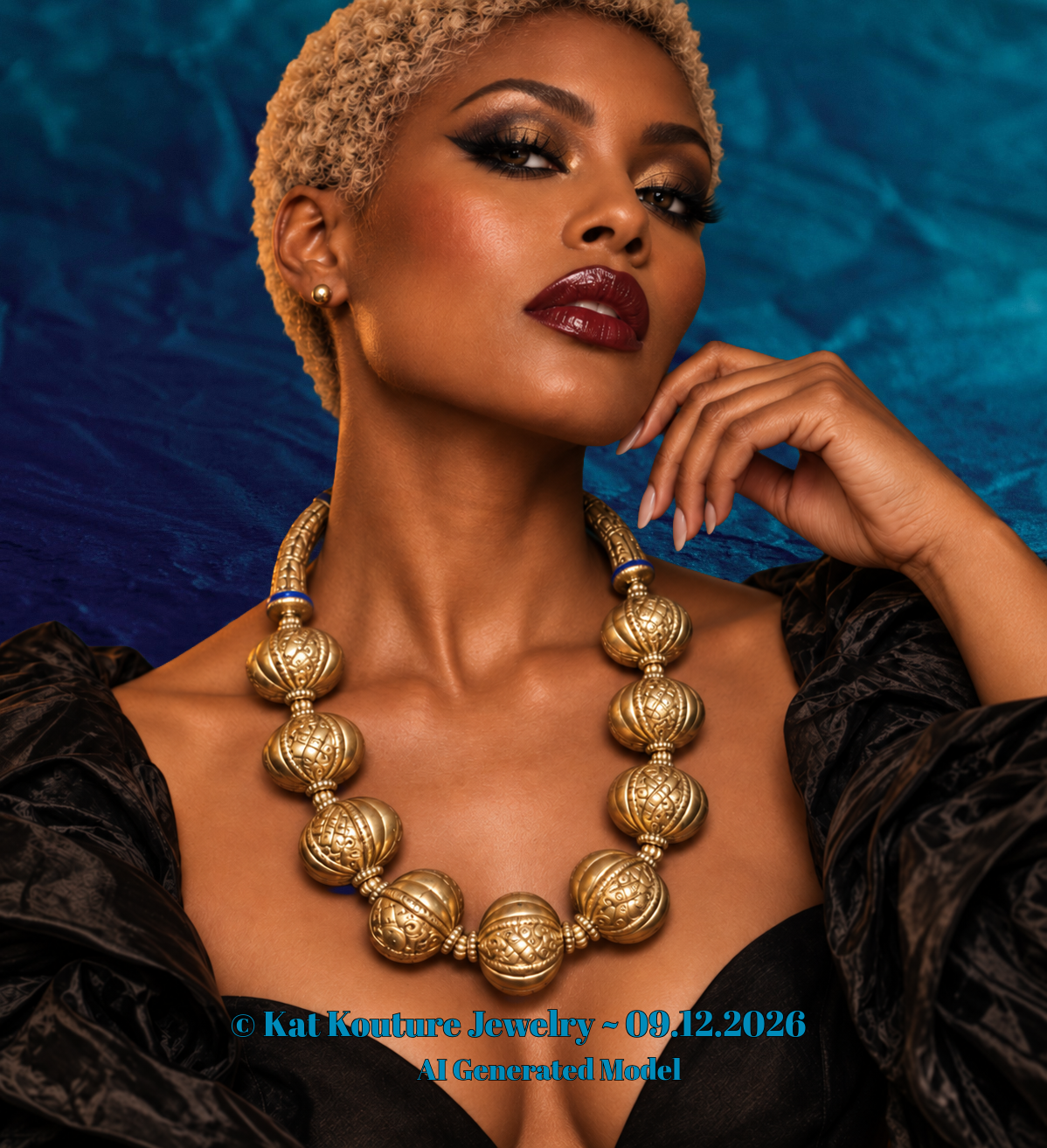 Tibetan Brass Repousse Haute Couture Ethnic Necklace - Layering