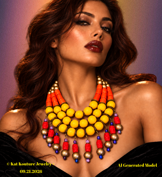 Exotic Beaded Chest Piece - Haute Couture Statement OOAK