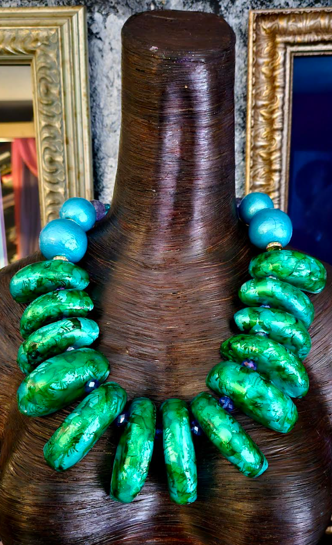 Handmade Multi-strand Apple Green Turquoise Beaded Necklace – VP's Jewelry  Boutique