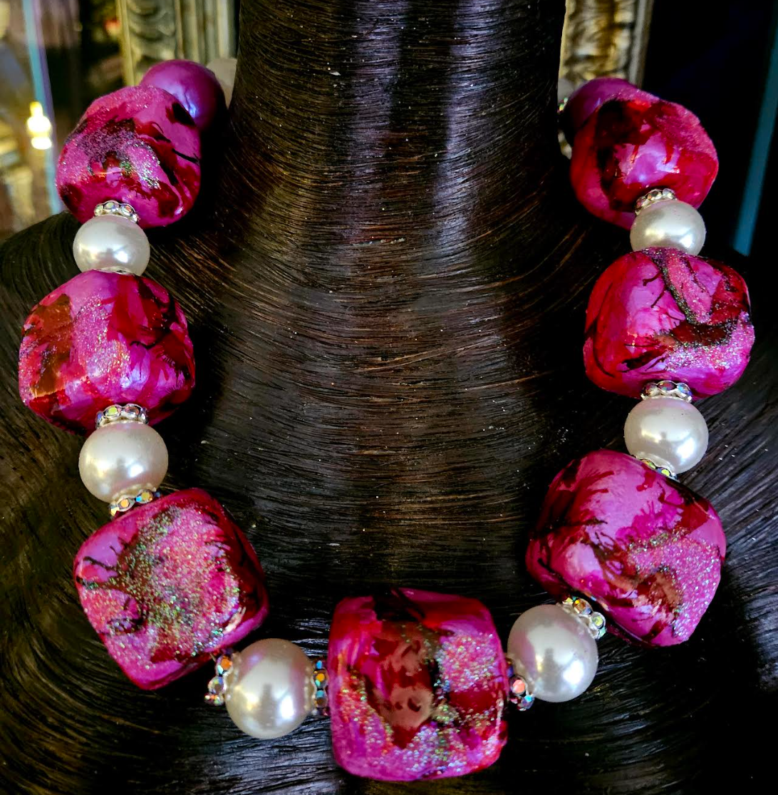 Chunky Pink Bib Necklace – Jewelry Making Journal