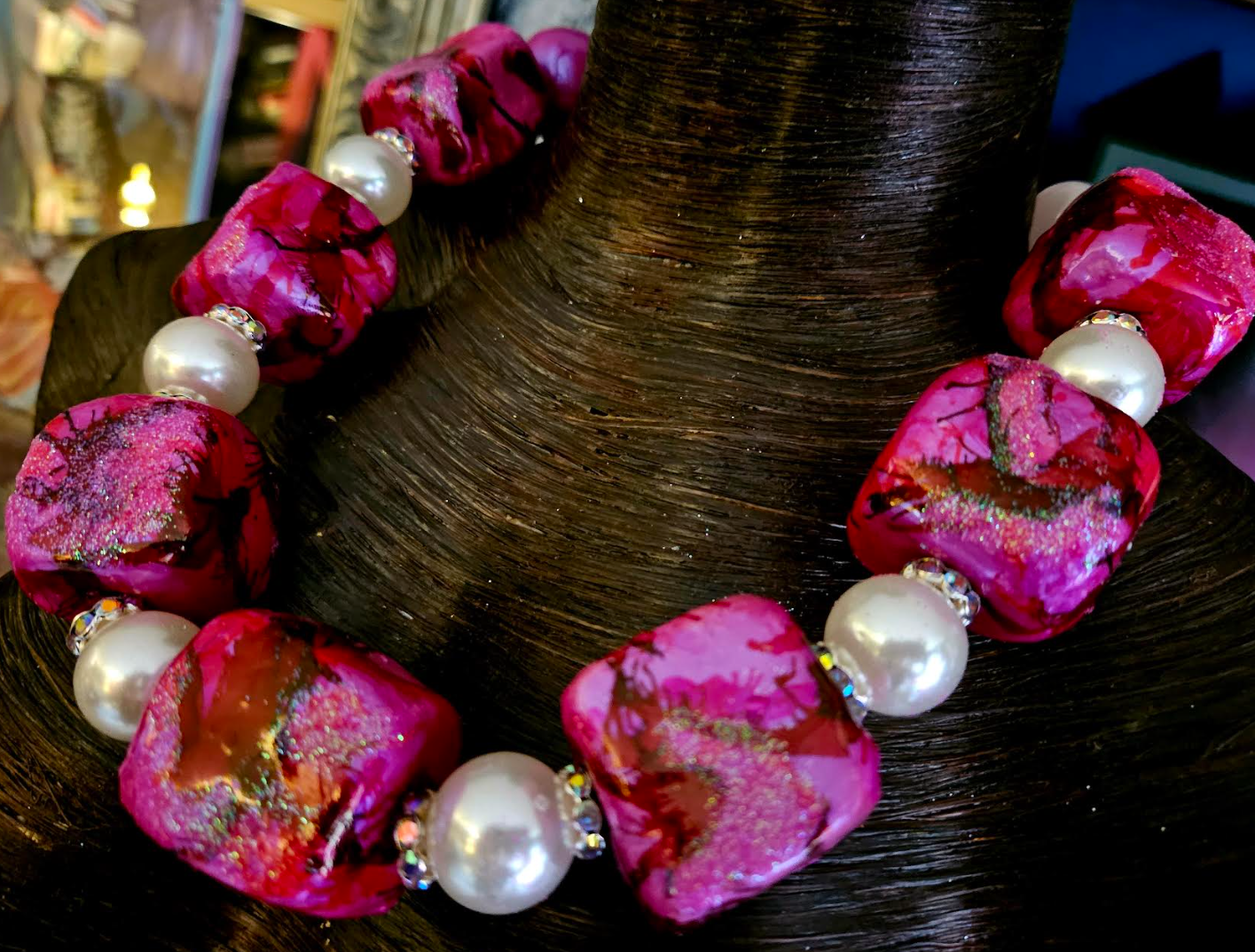 Fuchsia sales statement necklace