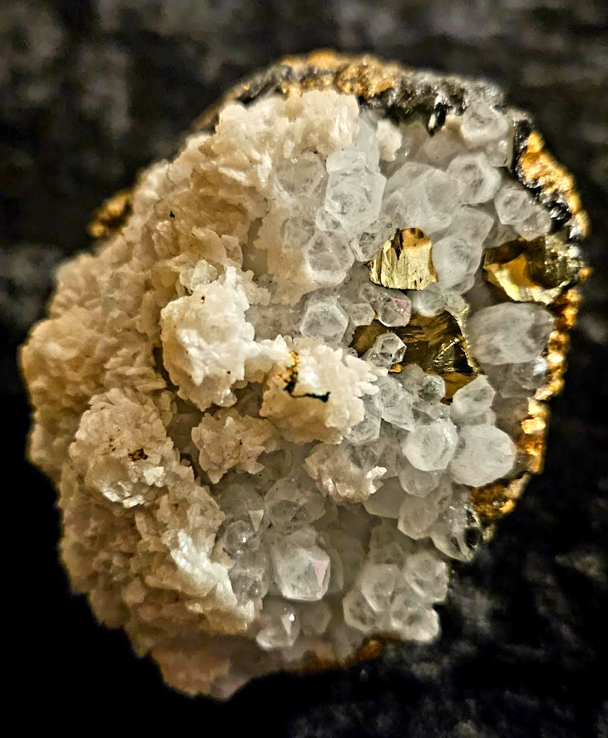 Massive Rough Quartz & Pyrite Sculpted Two Finger Statement Ring, Jewelry Boho Couture OOAK Art to Wear