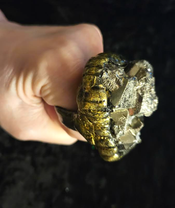 Rough Pyrite & Quartz Sculpted Statement Ring Size 8-9, Fools Gold Oversized Heavy Finger Candy, Accesory Boho Couture