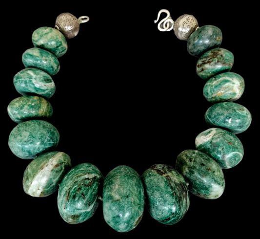 Guatemalita Jade Oversized Rondelle Statement Choker, Bold Chunky H