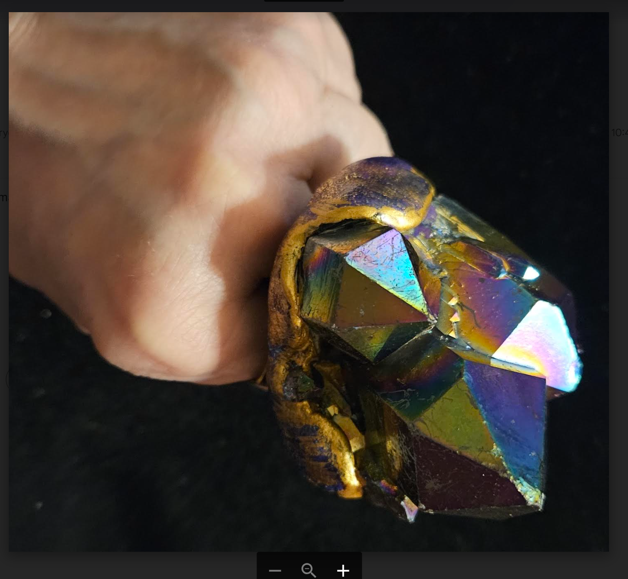 Rough Oversized Titanium Quartz Adjustable Statement Ring, Jewel Tone Sculpted Gemmy Finger Candy, Flashy Two Finger Crystal Knuckles Unisex