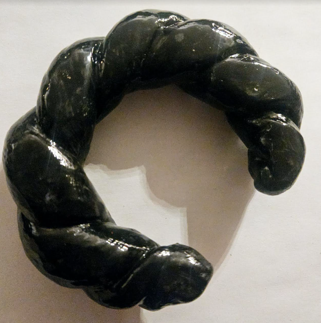 Twisted Black Lacquer Oversized Bangle, Oversized Hand Sculpted Statement Cuff, Runway Ready Wrist Candy