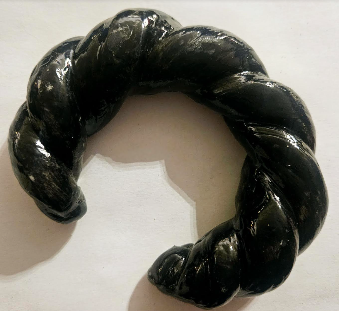 Twisted Black Lacquer Oversized Bangle, Oversized Hand Sculpted Statement Cuff, Runway Ready Wrist Candy