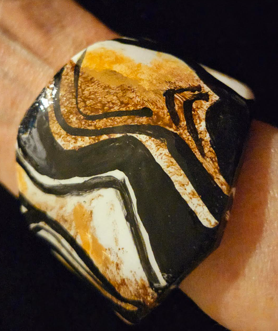 Dramatic African Animal Print Statement Cuff, Hand Sculpted Wild & Exotic Zebra Bangle, Wide Haute Couture Wrist Candy