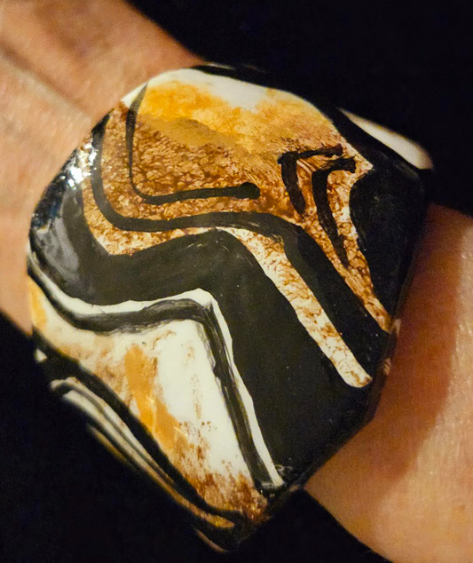 Dramatic Hand Sculpted African Animal Print Statement Cuff - Wild Exotic