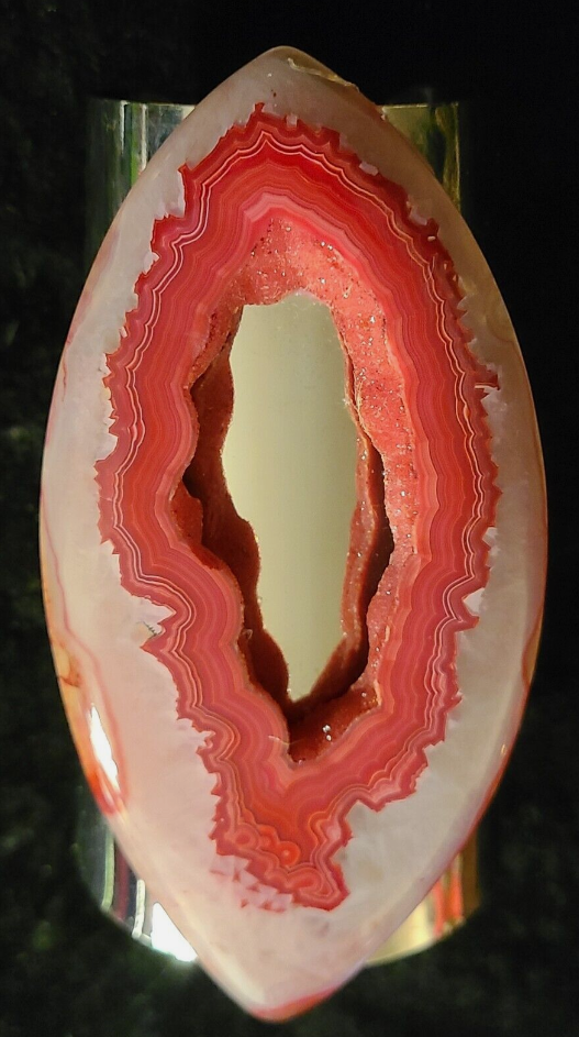 Red & White Druzy Agate Wide Silvertone Statement Cuff, Runway Ready Wrist Candy, Oversized Gemstone Crystal Bangle