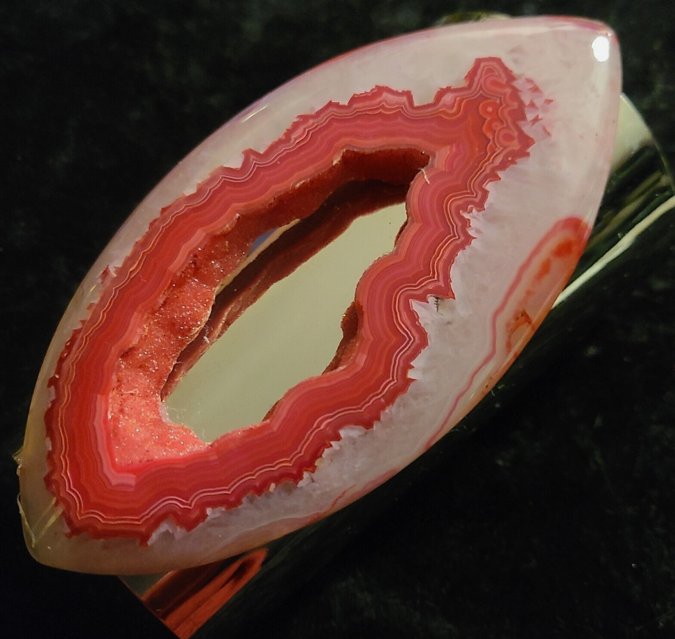 Red & White Druzy Agate Wide Silvertone Statement Cuff, Runway Ready Wrist Candy, Oversized Gemstone Crystal Bangle