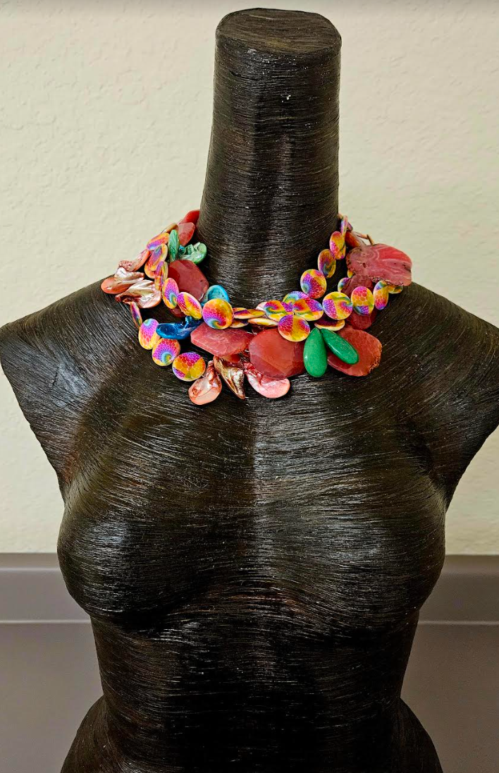 Bespoke Mixed Media Colorful Multi Strand Statement Necklace - Summer Neck Candy for Women - Kat Kouture Jewelry