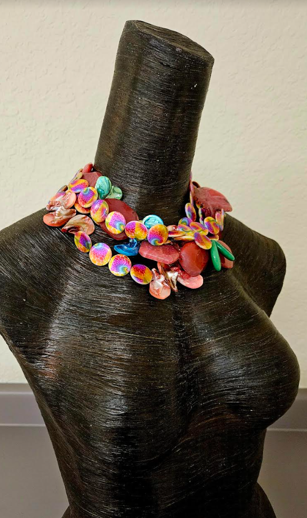 Bespoke Mixed Media Colorful Multi Strand Statement Necklace - Summer Neck Candy for Women - Kat Kouture Jewelry