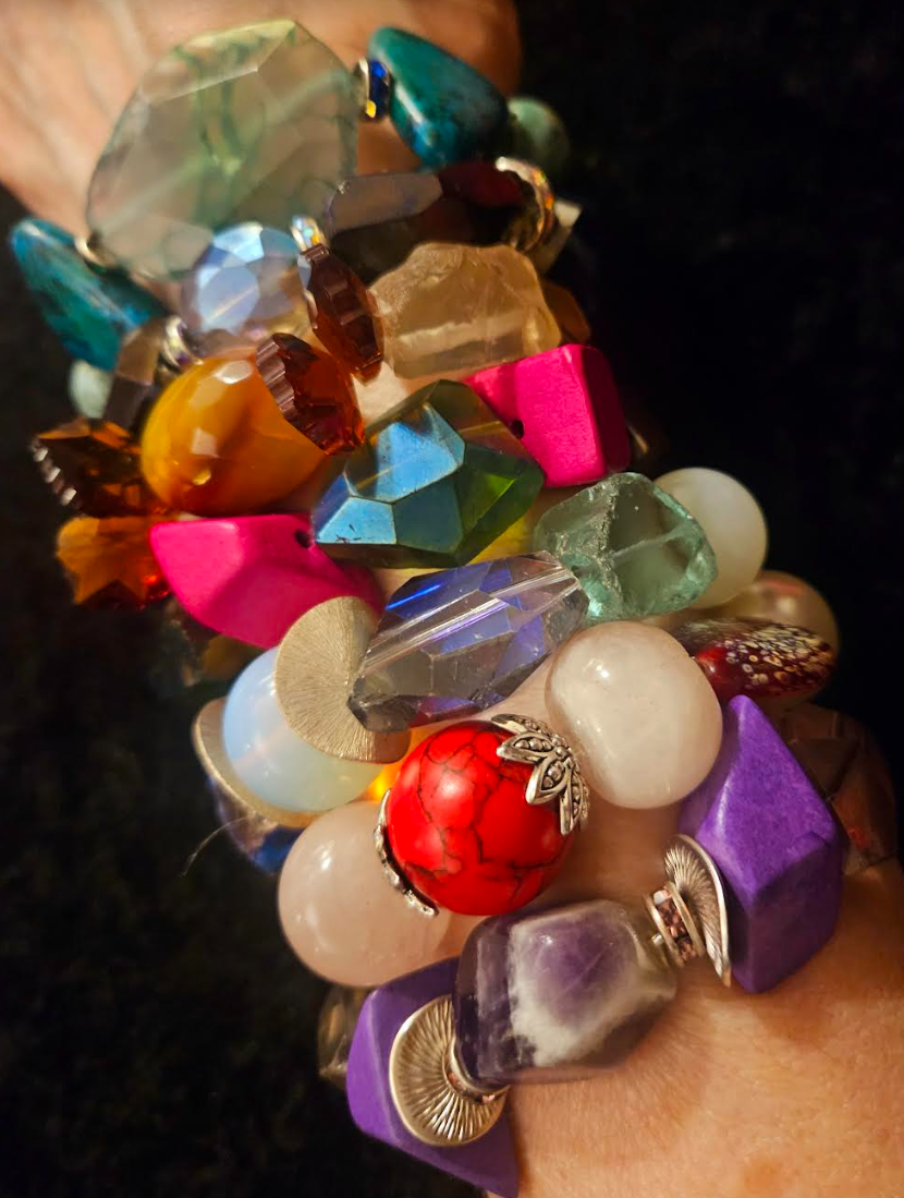 Stackable Beaded Stretch Bracelets - Iris Apfel Wrist Candy Inspiration - Kat Kouture Jewelry - Colorful Arm Candy