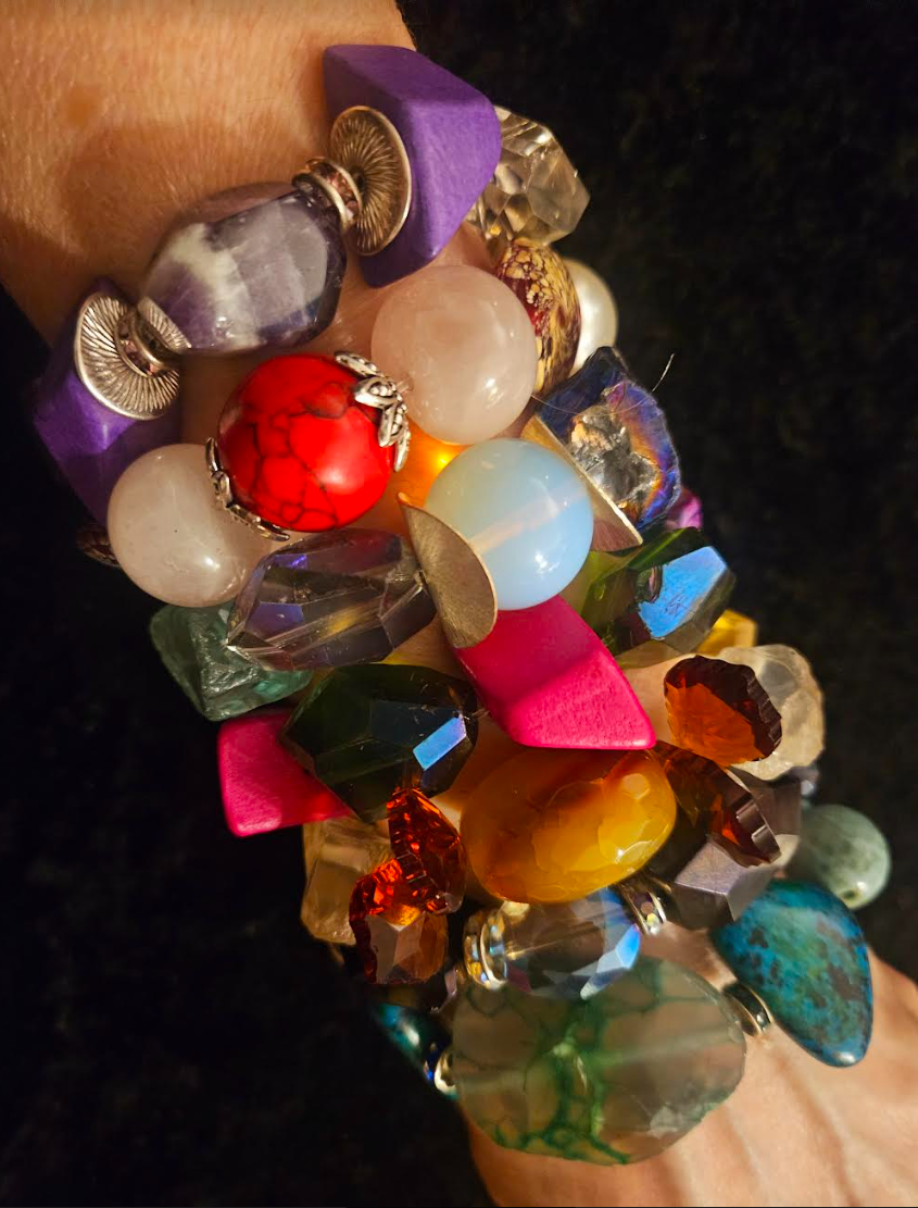 Stackable Beaded Stretch Bracelets - Iris Apfel Wrist Candy Inspiration - Kat Kouture Jewelry - Colorful Arm Candy