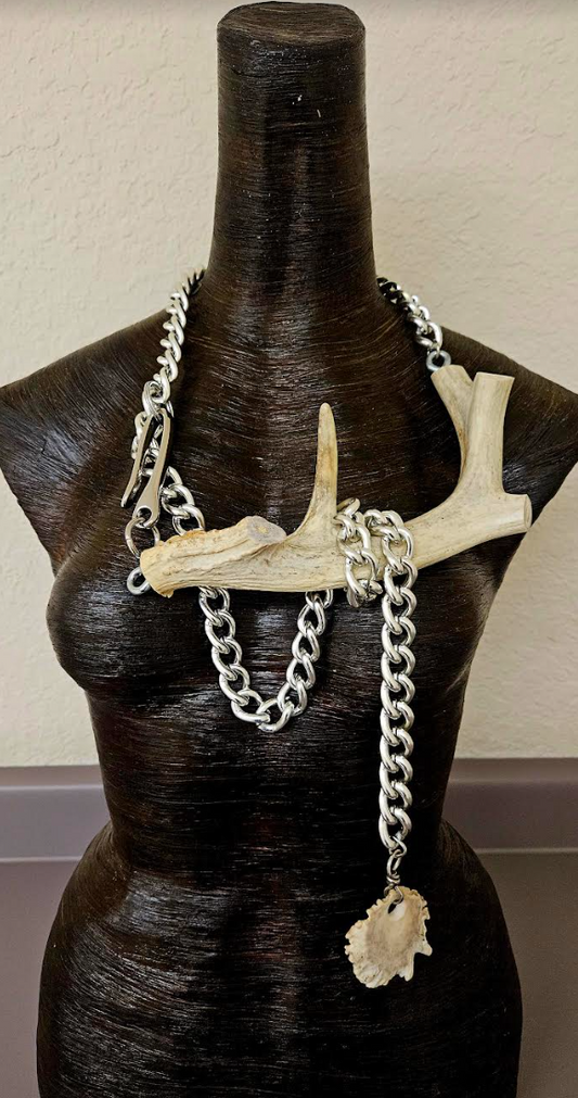 Avant Garde Fetish Deer Antler & Chain Unisex Statement - LGBT