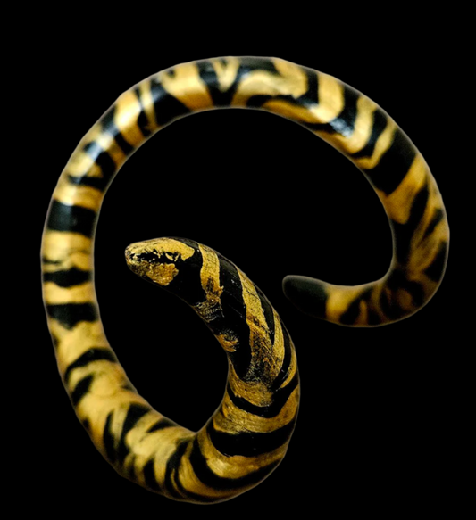Hand Sculpted Black & Gold Snake Cuff   Avant Garde Animal Print Co