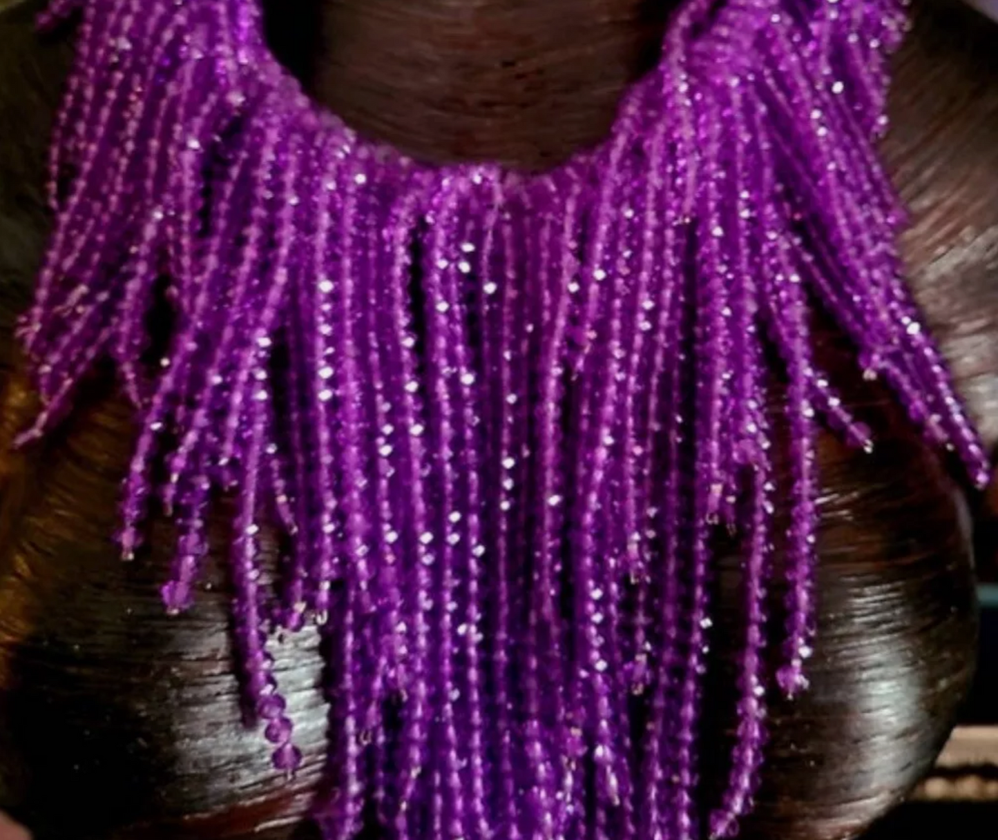 Purple Crystal Waterfall Chest Piece - Lovers of Purple Statement Necklaces - Drag Queen Accessory - Kat Kouture Jewelry