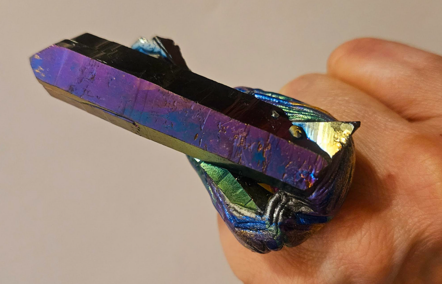 Rough Titanium Quartz Sculpted Statement Ring - Jewel Tone Avant Garde Gemstone Artisan Finger Candy - Flashy Hand Ring - Kat Kouture Jewelry