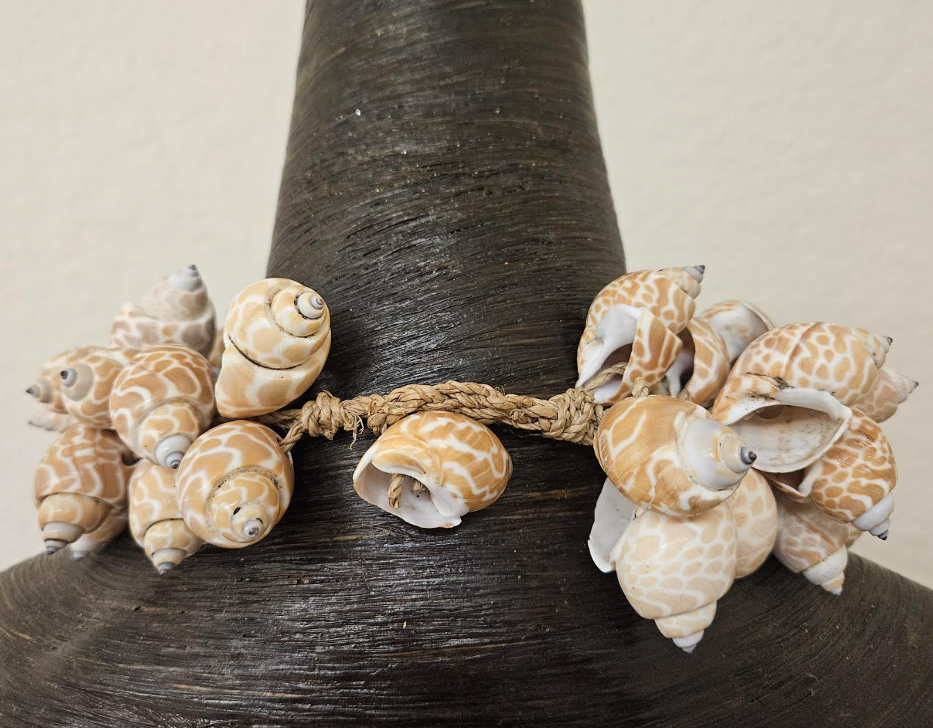 Beige & White Spiral Shell Statement Necklace Papua New Guinea - Bold Chunky and Dramatic Mermaid Neck Candy - Haute Couture Look Summer Choker - Kat Kouture Jewelry