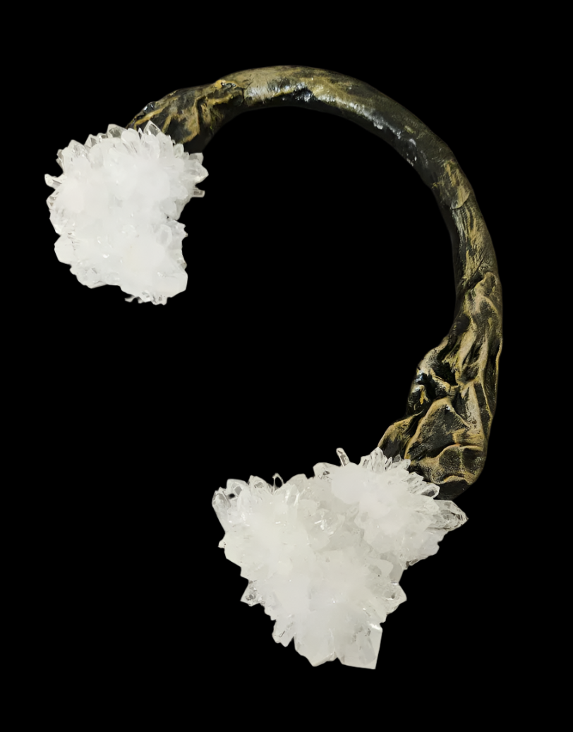 Sculpted Torc With Rough Luxury Quartz Gemstones - Avant Garde Gemstone Haute Couture Necklace - Jewelry for the Met Gala - OOAK Wearable Art from Kat Kouture