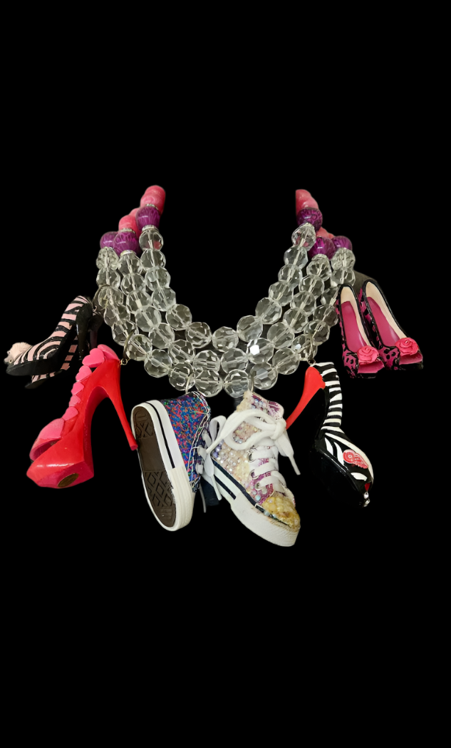 Wild Sneaker & Stiletto Shoe Statement Necklace - Editor Photoshoot