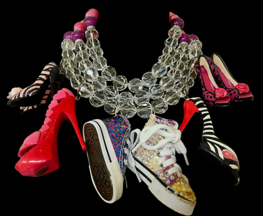 Wild Sneaker & Stiletto Shoe Statement Necklace - Editor Photoshoot