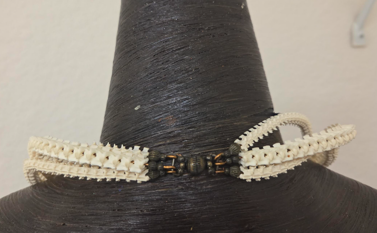 Snake Vertabrae & Fox Skull Exotic Bone Chest Piece - OOAK