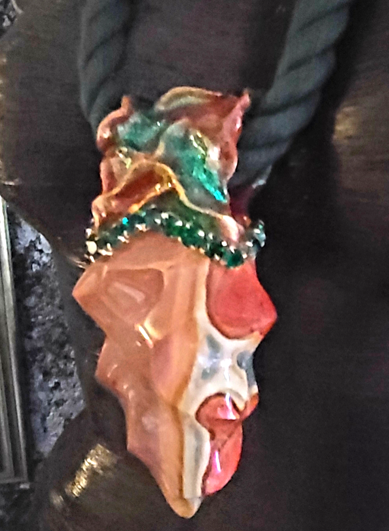 Gemstone Pendant Gemstone Jasper Ocean Flame Rare, OOAK Art to Wear