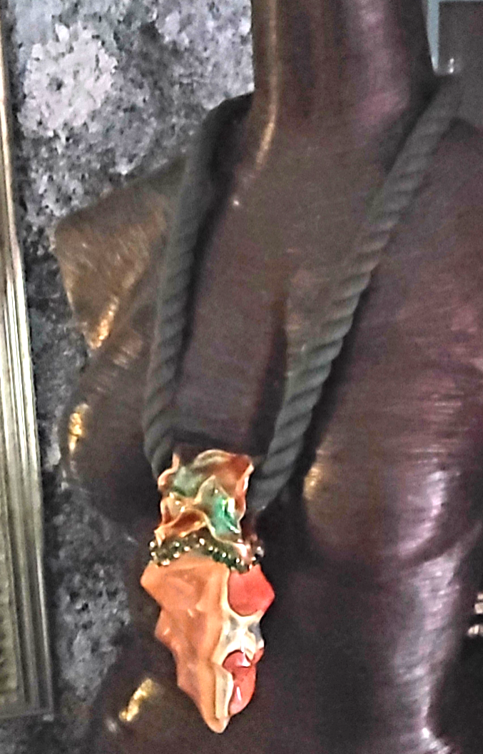 Gemstone Pendant Gemstone Jasper Ocean Flame Rare, OOAK Art to Wear