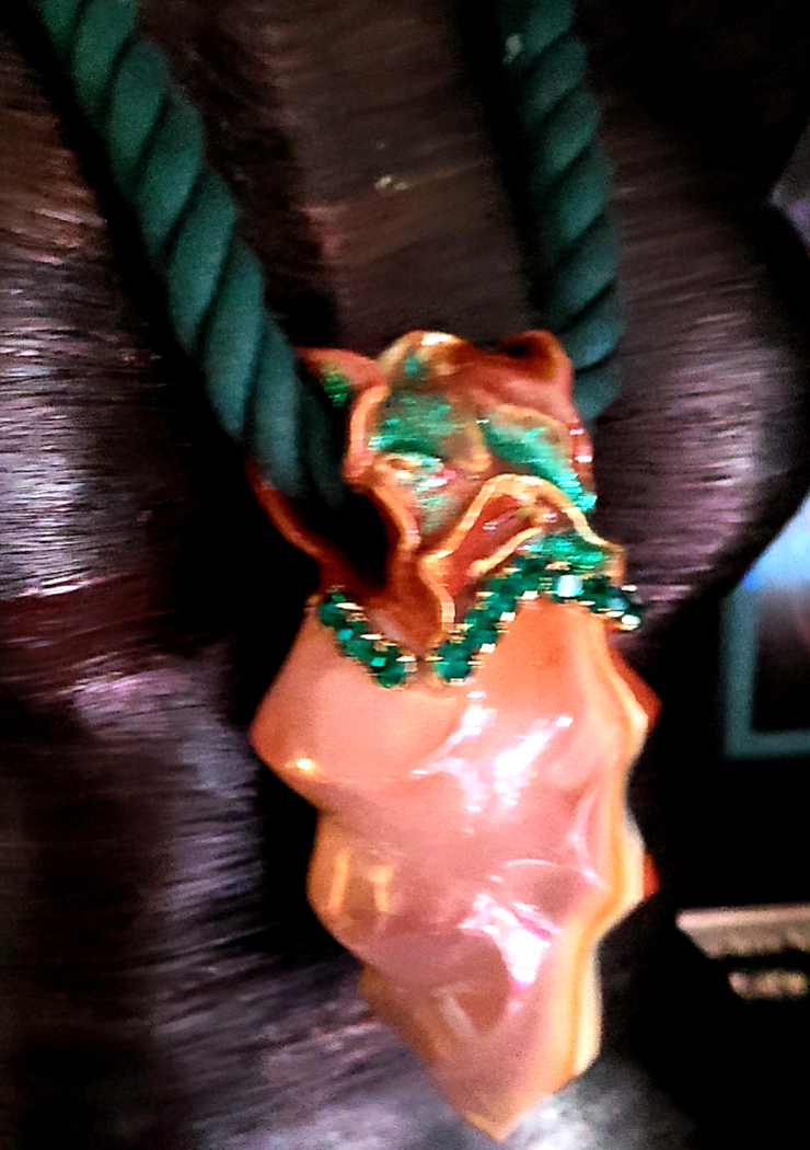 Gemstone Pendant Gemstone Jasper Ocean Flame Rare, OOAK Art to Wear